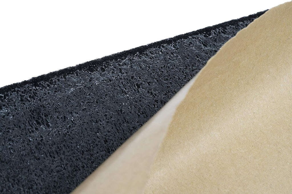 American Terminal ASAC10BK 4' x 10' Black Self-Adhesive Carpet Liner for Subwoofer Boxes Speaker Enclosures Car Trunks