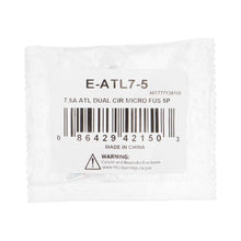 Load image into Gallery viewer, Install Bay E-ATL7-5 7.5 Amp ATL Dual Circuit Micro Fuses - 5 Pack