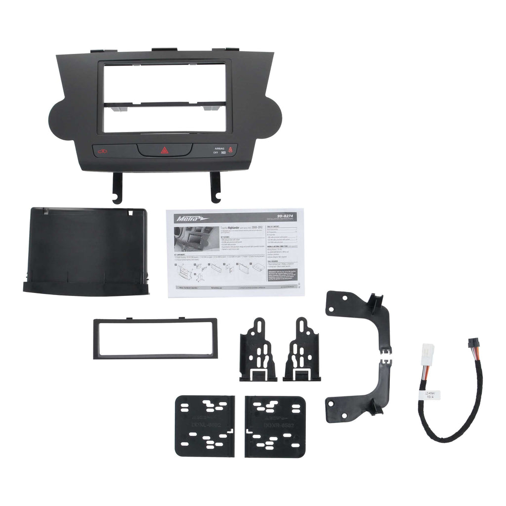 Metra 99-8274B Single/Double-DIN Car Stereo Dash Kit - Compatible Fits for HIGHLANDER 08-12