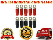 Load image into Gallery viewer, Absolute 0 Gauge Ring Terminal 10 Pack 1/0 AWG Wire Crimp Cable Red/Black 5/16