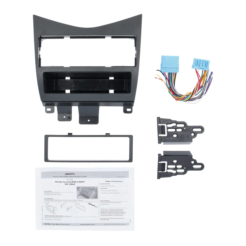 Metra 99-7862 Single-DIN Car Stereo Dash Kit - Compatible Fits for Honda Accord 2003-2007