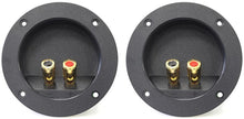Load image into Gallery viewer, 2 Absolute USA RST-450 4" Double Binding Round Gold Plate Push Spring Loaded Banana Jacks Double Post Speaker Box Terminal Cup