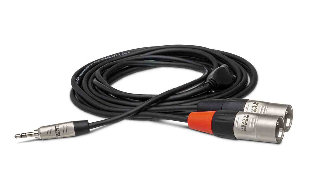 Hosa HMX, 3.5mm TRS Male to Dual XLR Male Pro Stereo Breakout Cable