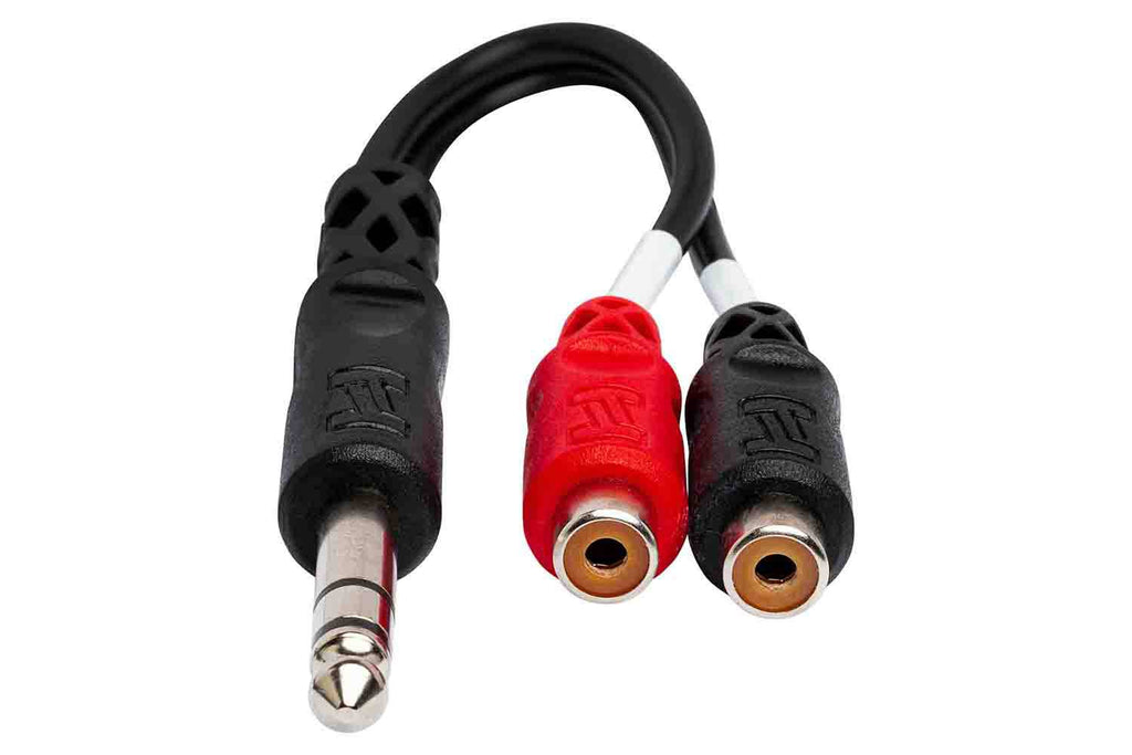 Hosa YPR-102 Stereo Breakout Cable, 1/4 in TRS to Dual RCAF