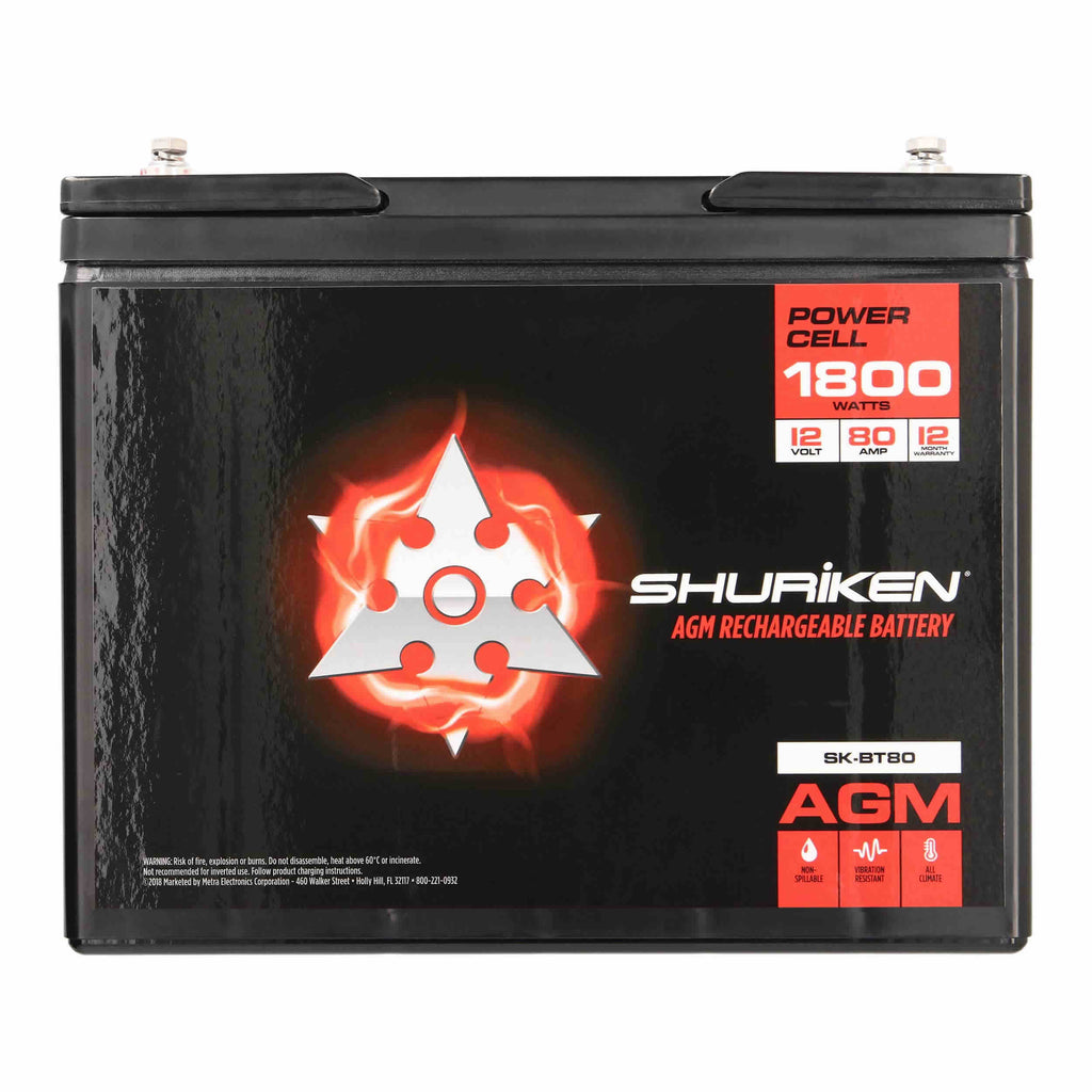 Shuriken SK-BT80 12V High Performance AGM Power Cell Battery for Systems Up To 1800 Watts
