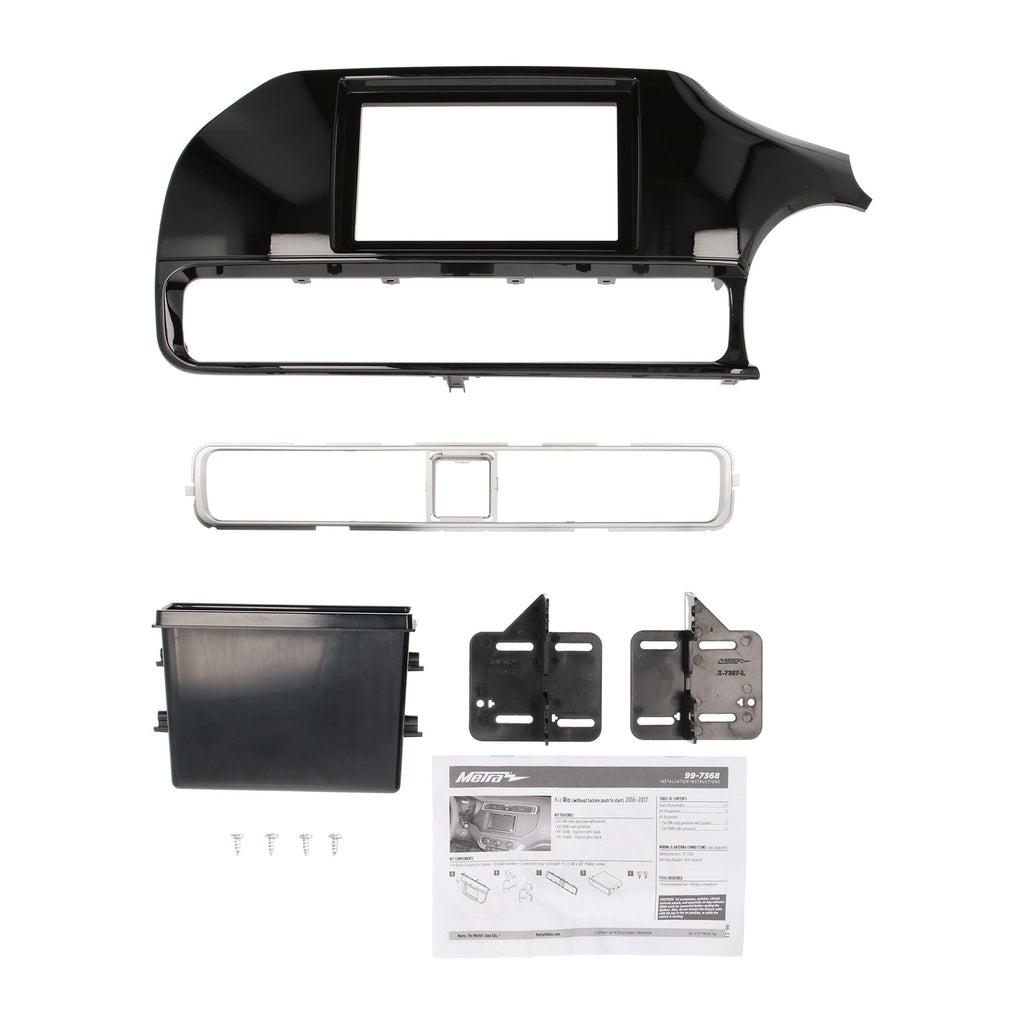 Metra 99-7368HG Single/Double-DIN Car Stereo Dash Kit - Compatible Fits for Kia Rio 2016-2017 ithout Push-to-Start