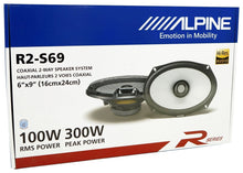 Load image into Gallery viewer, Alpine R2-S69 R-Series 6&quot;x9&quot; 600W 2-Way Car Coaxial Speakers &amp; KIT0 Installation AMP Kit