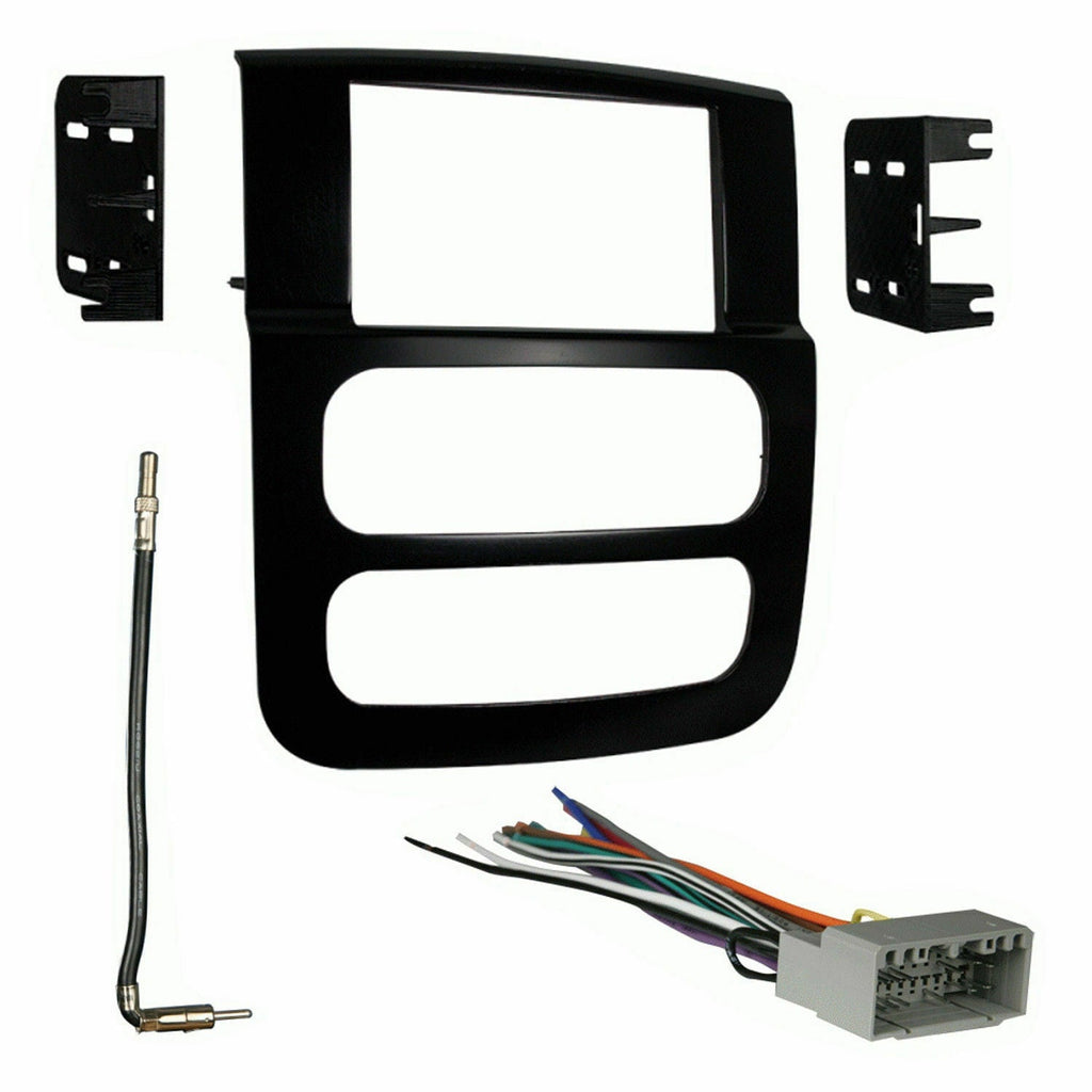 Fit 02 03 04 05 Dodge Ram Car Stereo Double Din Install Dash Kit Bundle
