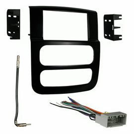 Fit 02 03 04 05 Dodge Ram Car Stereo Double Din Install Dash Kit Bundle