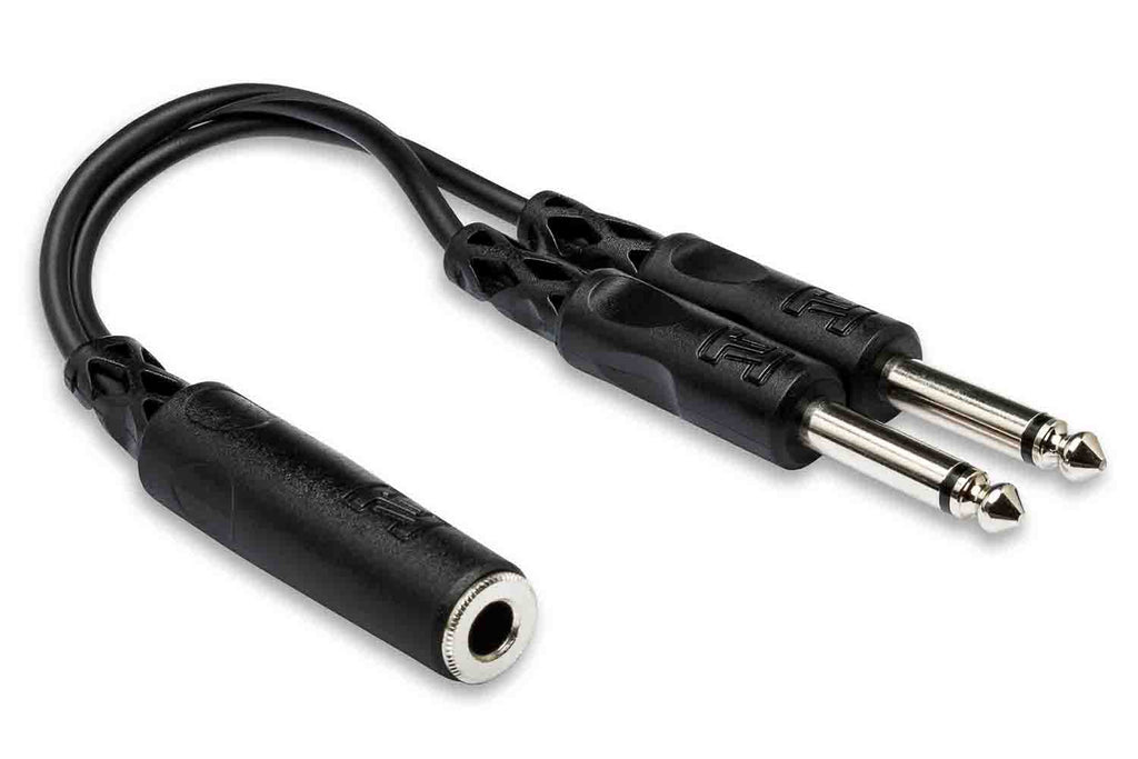 Hosa YPP-106 Y Cable, 1/4 in TSF to Dual 1/4 in TS