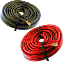 Load image into Gallery viewer, MR DJ 20FT 8 Gauge Speaker Wire Amp Power Ground PRO Audio DJ 10' Red + 10' Black
