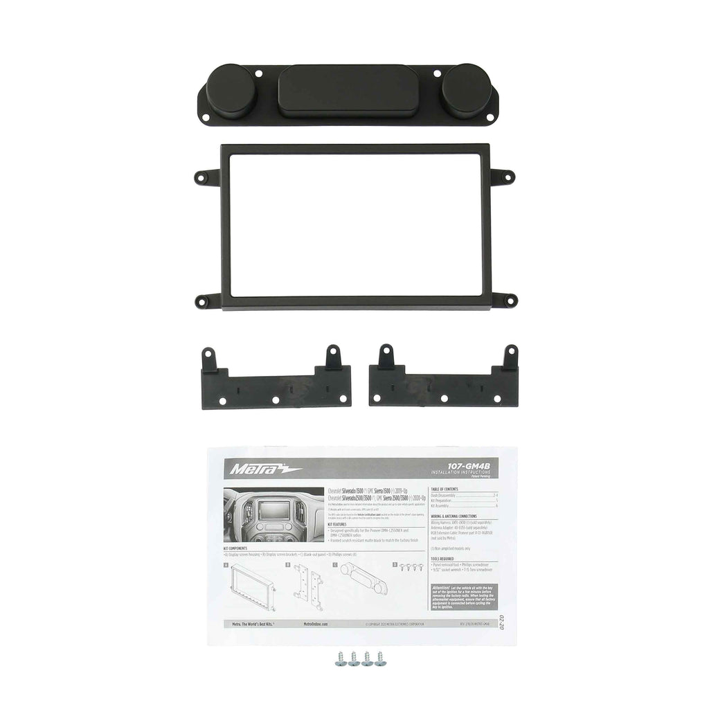 Metra 107-GM4B Double DIN Dash Kit - Compatible Fits for GM Trucks Chevy/GMC Silverado/Sierra 1500/2500/3500 2019-Up