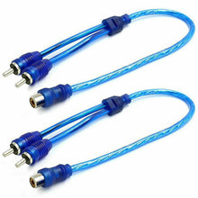 Load image into Gallery viewer, 2 Absolute RCA Audio Cable &quot;Y&quot; Adapter Splitter 1 Female to 2 Male Plug Cable