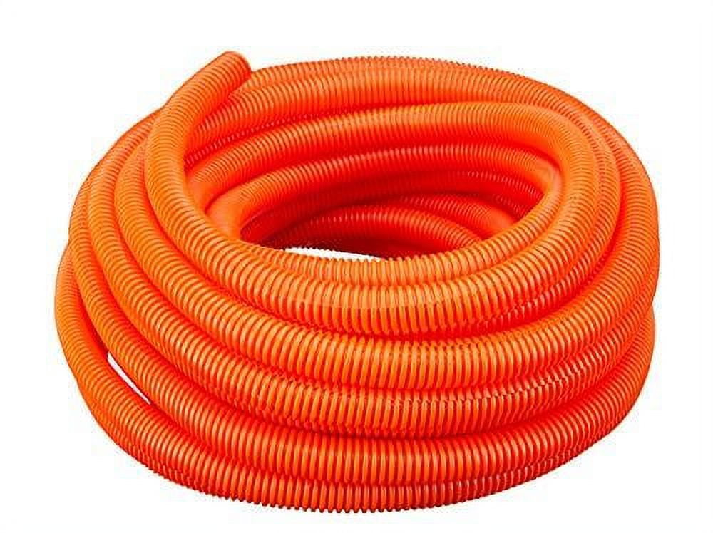 American Terminal 1/2" Dia. x 100 ft, Orange Flexible Polyethylene Corrugated (PE) Split Tubing Wire Loom