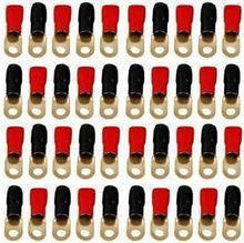 Load image into Gallery viewer, Absolute GRT00-40 1/0 Gauge Crimp Ring Terminals Connectors 40-Pack Red Black