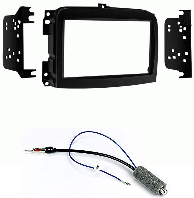 Metra 95-6521B Double DIN Installation Kit for Fiat 500L 2014-Up Vehicles + Antenna