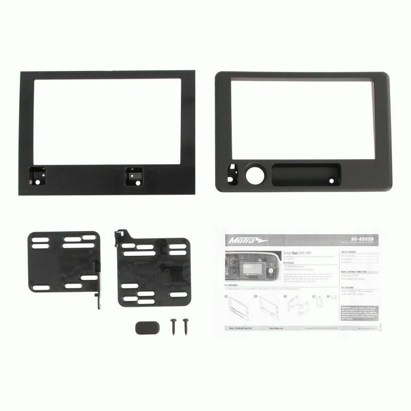 Metra 95-6555B 4" tall Double DIN Car Stereo Dash Kit for 1994 - 1997 Dodge Ram