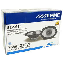 Load image into Gallery viewer, 4 Alpine S2-S68 460 Watt 6x8&quot; Car Audio Coaxial 2-Way Speakers