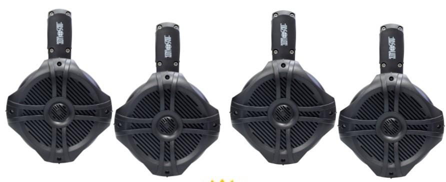 2 Absolute MPS65B Wake Board Speakers<br/>Marine RV 6.5" 200W RMS Wake Tower POD Enclosure Speaker