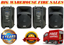 Load image into Gallery viewer, 2 ABSOLUTE PRO 2500 Watts 15&quot; Active PA DJ Speaker MP3, FM Radio, Bluetooth, Mic