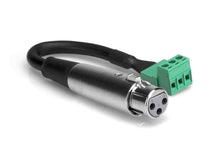 Charger l'image dans la galerie, Hosa PHX-106F-BULK, XLR3F to PHX3M Low-voltage Adaptor - 6 Inch