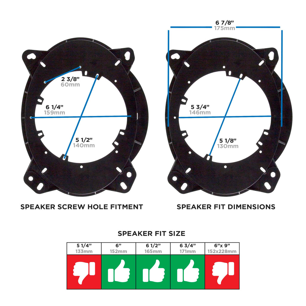 Metra 82-8147 Speaker Adapter Plates Compatible Fits Select Lexus/Toyota 2002-Up
