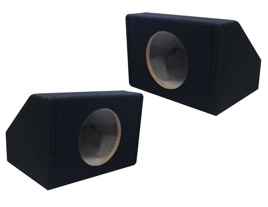 2 Absolute 6.5" Single Angled Subwoofer Enclosure Speaker Box - Black