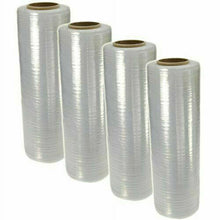 Load image into Gallery viewer, 4 Rolls AT 18" x 1500' 80 Gauge Pallet Wrap Pre Stretch Film Hand Shrink Wrap