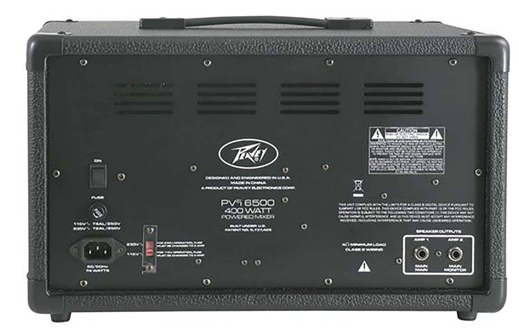 Peavey PVi 6500 6-channel 400W All in One Powered Mixer Amplifier with 2 1/4" Speaker Cables