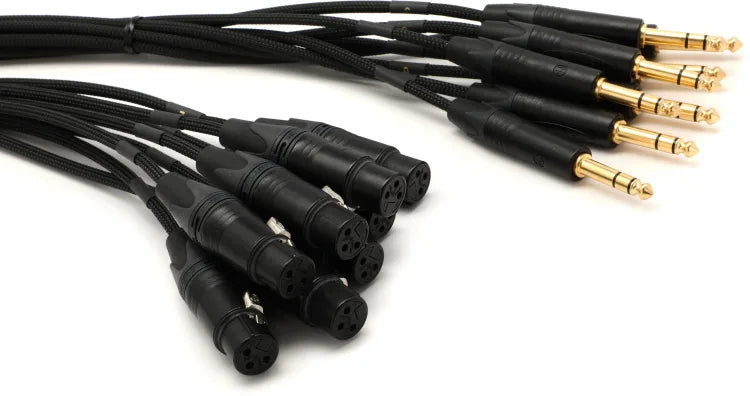 Mogami GOLD 8 TRSXLRF-05 8-channel 1/4 inch TRS Male to XLR Female Snake Cable - 5 foot