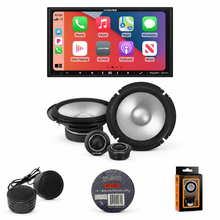 Load image into Gallery viewer, Alpine iLX-407+S2-S65C+TW500+BT1700 7-Inch Multimedia Receiver Apple Carplay and Android Auto &amp;1 Pair Type S 6.5" Component Speakers + Accessory Bundle