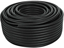 Load image into Gallery viewer, American Terminal 100 Feet Black 3/4&quot; Split Wire Loom Conduit Polyethylene Tubing Black Color Sleeve Tube