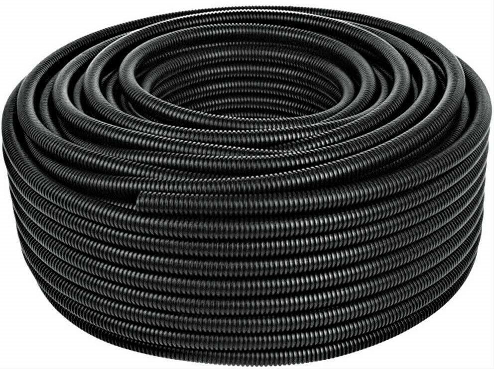 American Terminal 100 Ft 5/8" Split Wire Loom Conduit Polyethylene Tubing Black Color Sleeve Tube