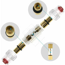 Load image into Gallery viewer, American Terminal 10 Pack AGU Fuse Holder 4 6 8 10 Gauge In Line Glass Fuses AWG Wire Gold