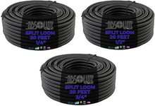 Load image into Gallery viewer, Absolute 3-Pack 1/4", 1/2", 3/4" x 20 Feet Each Split Wire Loom Convoluted Tubing