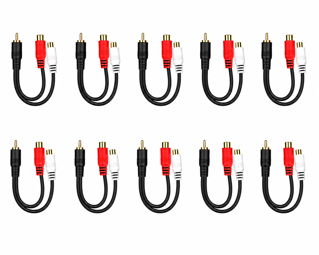 10 Absolute 2F1M RCA Interconnect Cable Wire Marine Car Amplifier Stereo Home Audio
