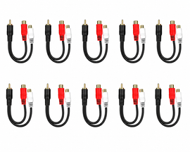 20 Absolute 2F1M RCA Interconnect Cable Wire Marine Car Amplifier Stereo Home Audio