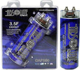 ABSOLUTE CAP350B 3.5 FARAD POWER CAR CAPACITOR FOR ENERGY STORAGE TO ENHANCE BASS DEMAND FROM AUDIO SYSTEM (BLUE)