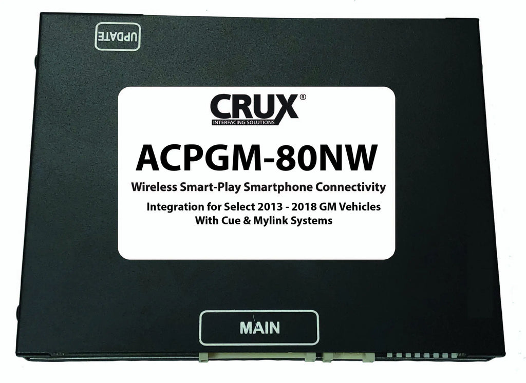 Crux ACPGM-80NW Wireless Smart-Play Integration with Multi Camera Inputs for Select 2013-2018 GM Vehicles with CUE & MyLink Systems