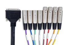 Charger l'image dans la galerie, Hosa AES-803T AES/EBU Snake, DB25 to 4 x XLR3M and 4 x XLR3F, 3 m