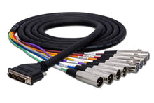 Charger l'image dans la galerie, Hosa AES-803T AES/EBU Snake, DB25 to 4 x XLR3M and 4 x XLR3F, 3 m