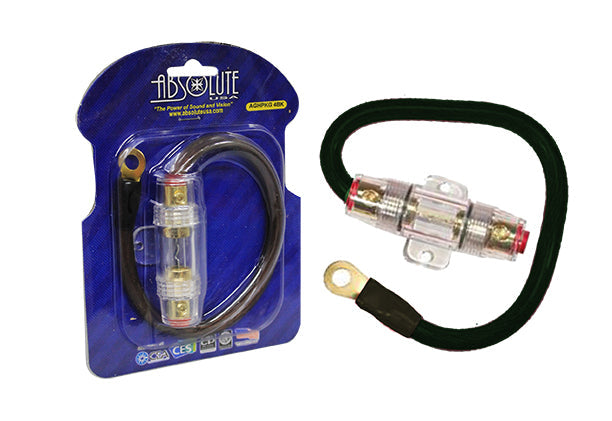 Absolute AGHPKG4BK 4 Gauge Power Cable and In-Line Fuse Kit (Black)