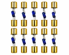 2 Absolute AGULB-30 5-Pack 30 Amp AGU Glass Fuses with Blue LED Blown Fuse Indicator