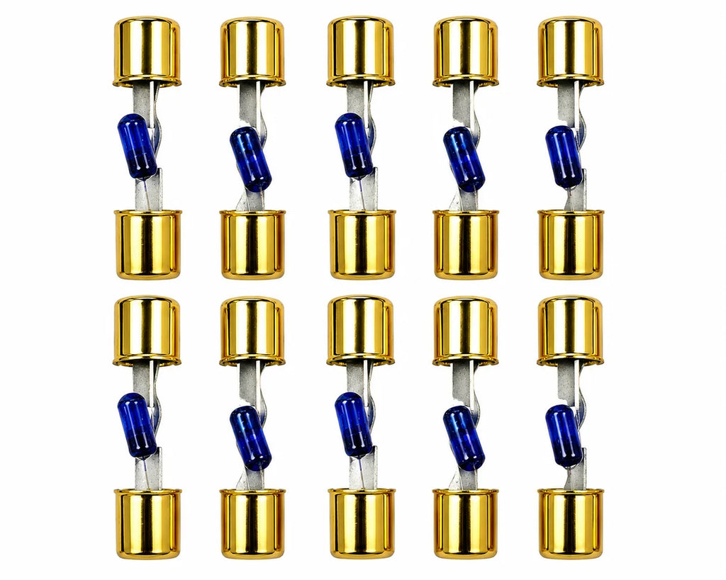 2 Absolute AGULB-50 5-Pack 50 Amp AGU Glass Fuses with Blue LED Blown Fuse Indicator