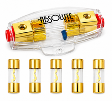 Load image into Gallery viewer, Absolute AGHLB Inline AGU Fuse Holder Blue LED Blown Fuse Indicator + 200A fuses