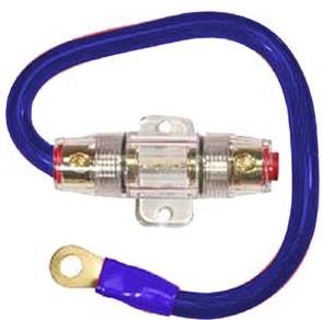 Absolute AGHPKG4BL 4 Gauge Power Cable and In-Line Fuse Kit (Blue)