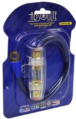 Absolute AGHPKG4BL 4 Gauge Power Cable and In-Line Fuse Kit (Blue)