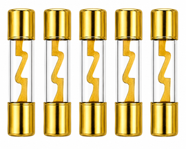 Absolute AGU50-5 5-Pack 50 Amp Gold-Plated AGU Glass Fuses
