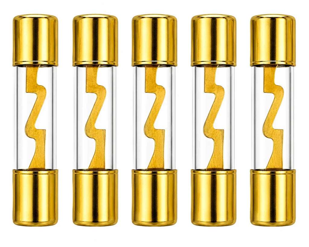 AT AGU-80-10 10 AGU 80 Amp Standard Gold Glass Fuses Tube Car Auto Audio Amplifier Home Marine
