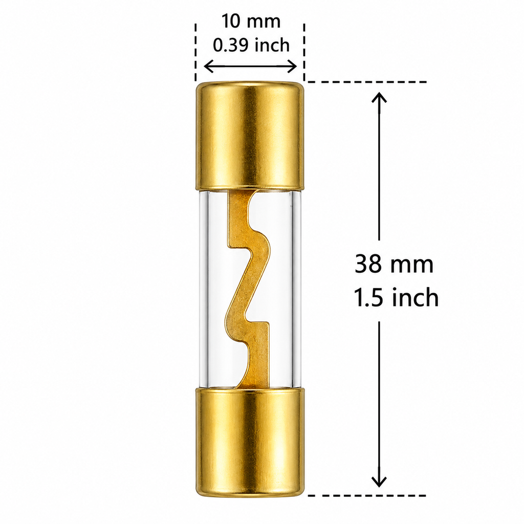 AT AGU-80-40 40 AGU 80 Amp Standard Gold Glass Fuses Tube Car Auto Audio Amplifier Home Marine